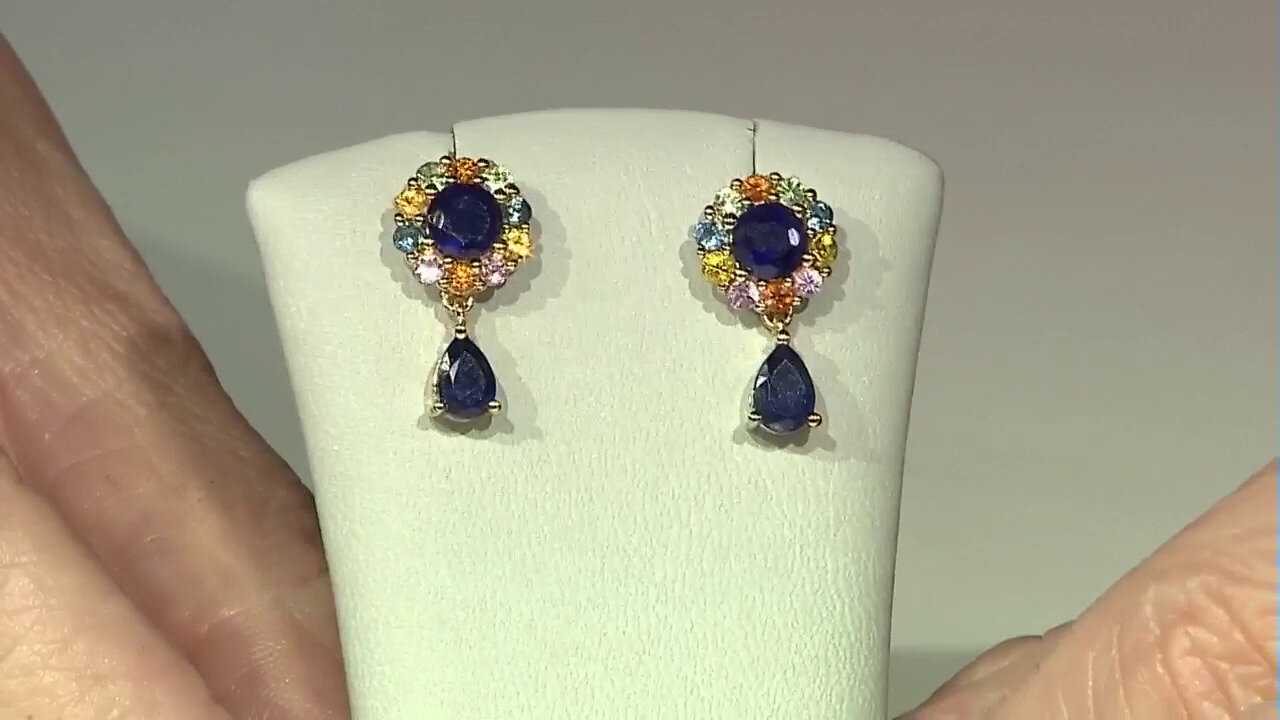 Video Madagascar Blue Sapphire Silver Earrings