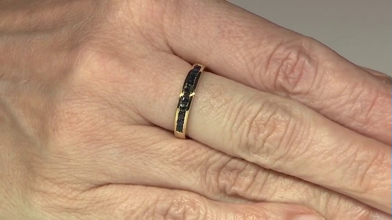 Video Zilveren ring met blauwe saffieren