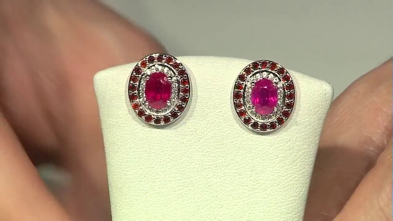 Video Madagascar Ruby Silver Earrings