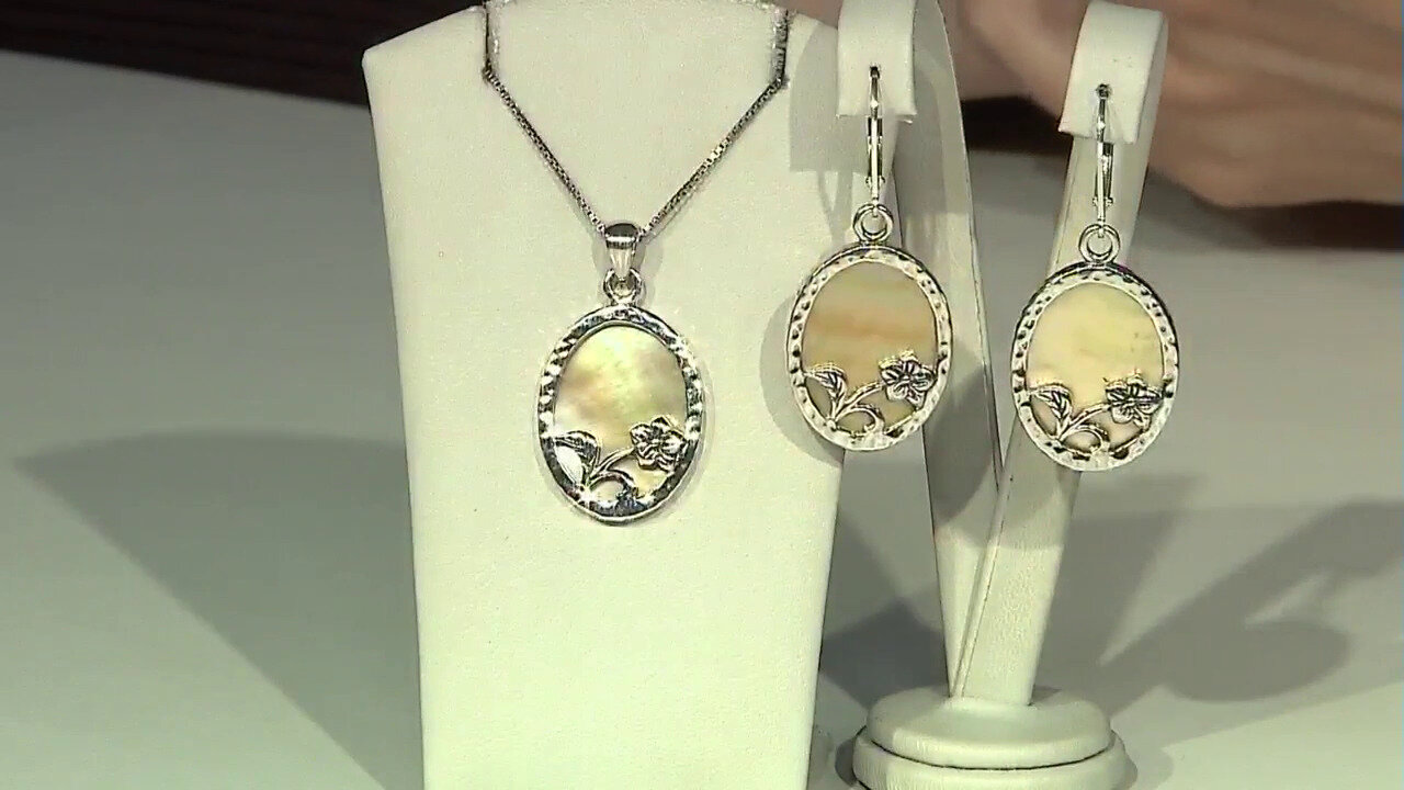 Video Mother of Pearl Silver Earrings (Art of Nature)