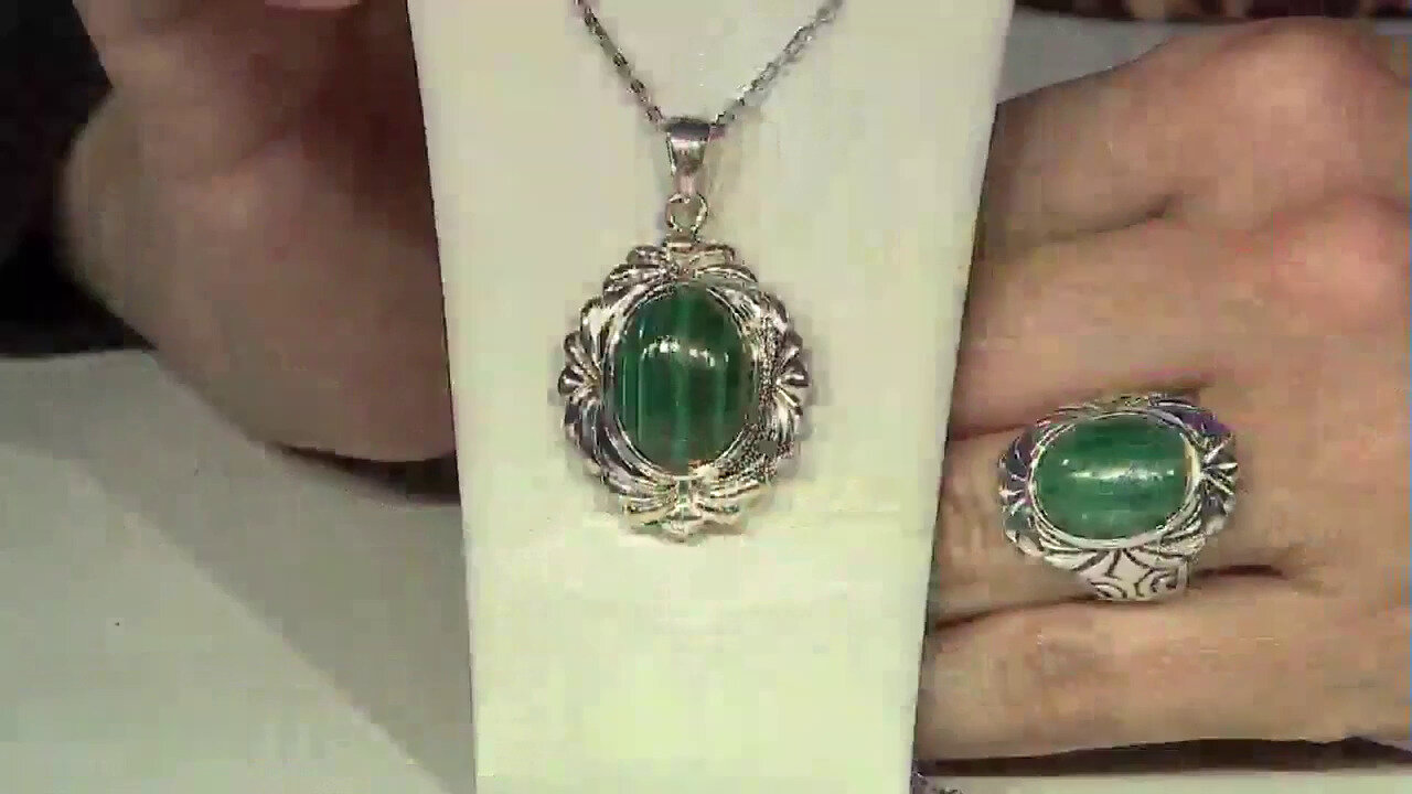 Video Pendentif en argent et Malachite (Art of Nature)