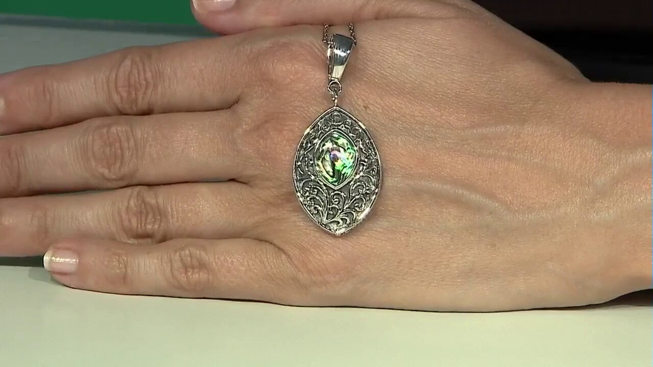 Video Abalone Shell Silver Pendant (Art of Nature)