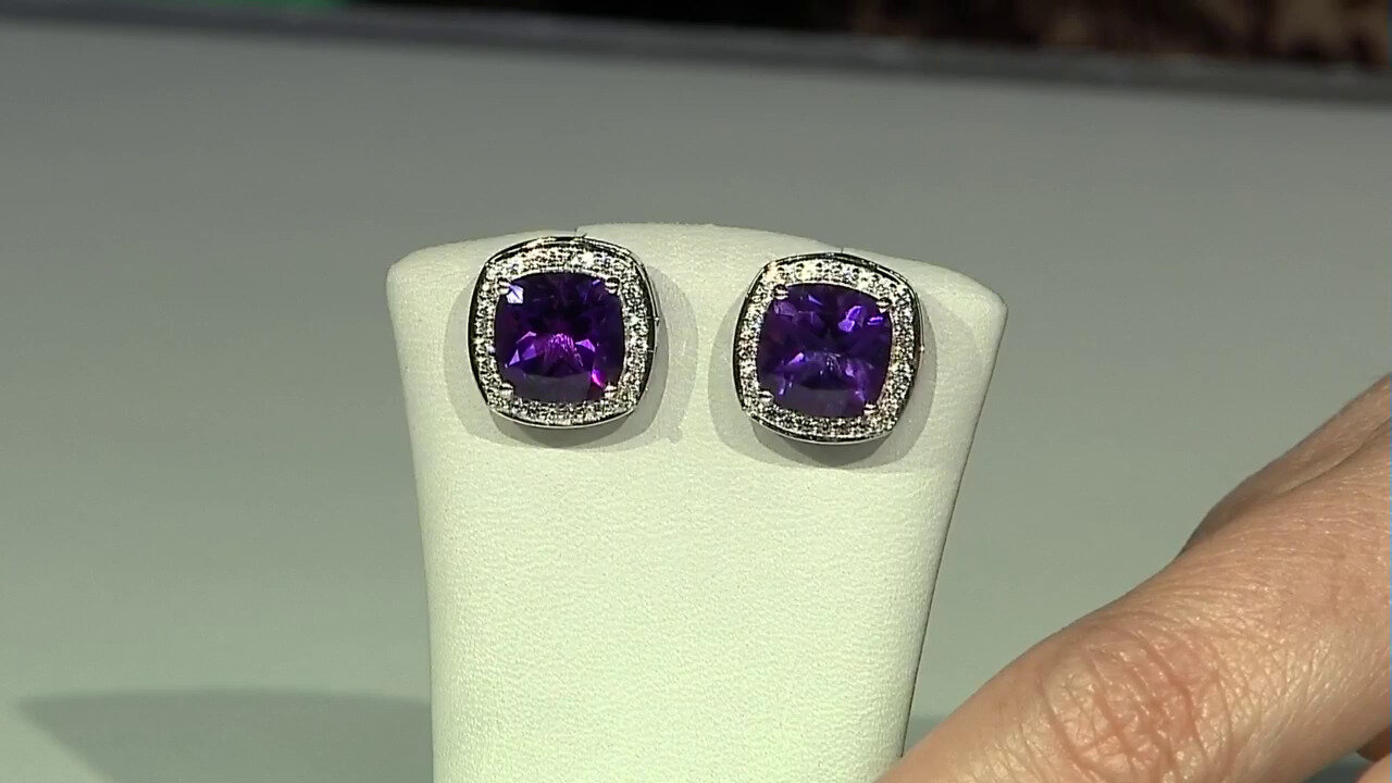 Video Siberian Amethyst Silver Earrings