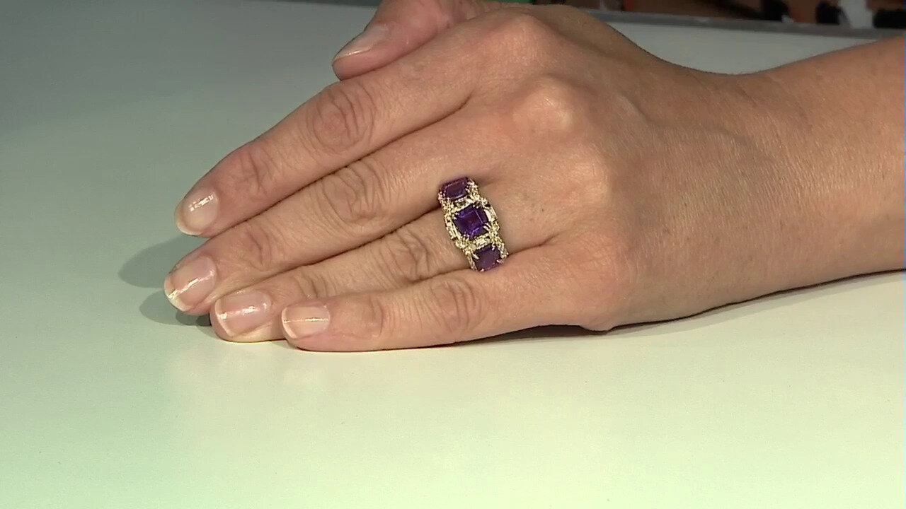 Video Sibirischer Amethyst-Goldring (Adela Gold)