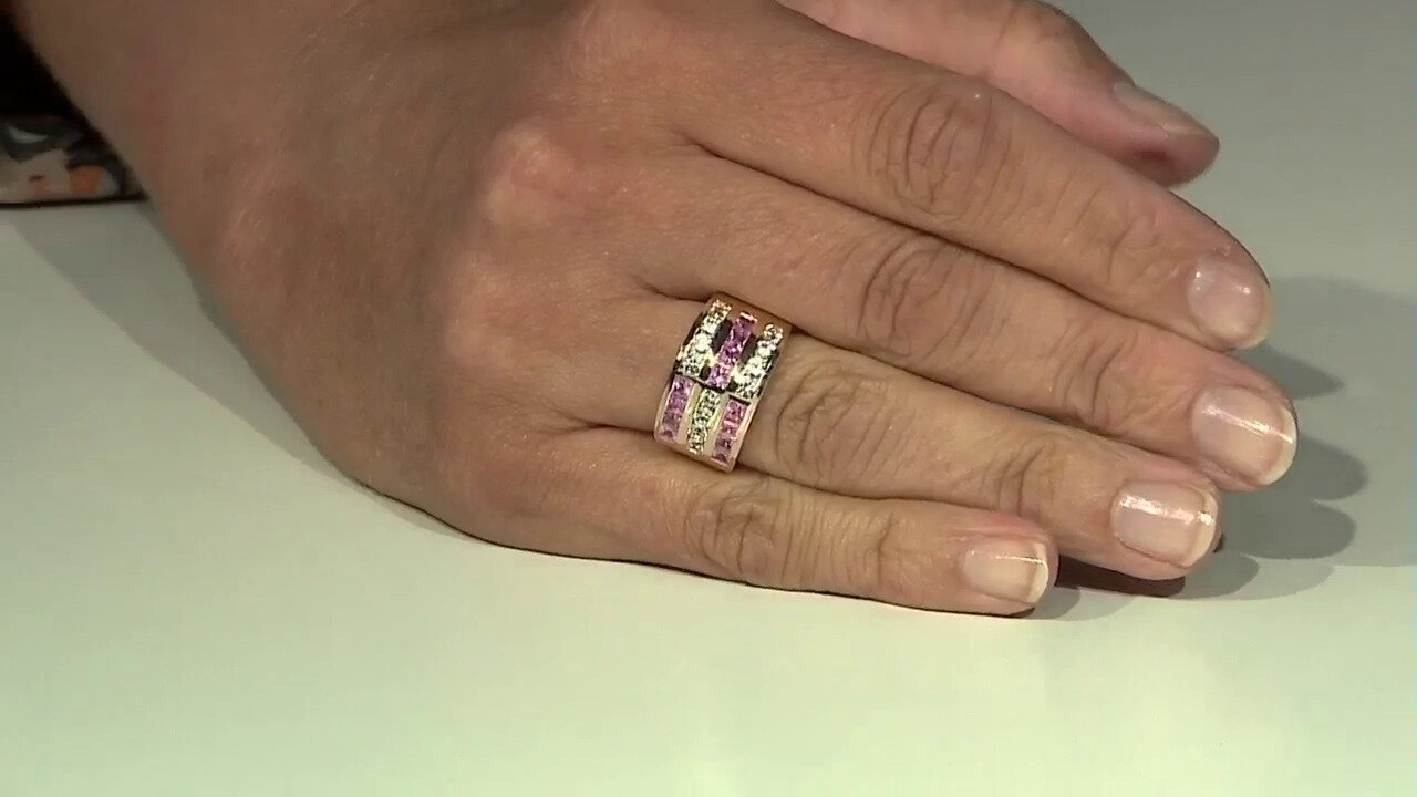 Video Bague en or et Saphir rose de Ceylan (Adela Gold)
