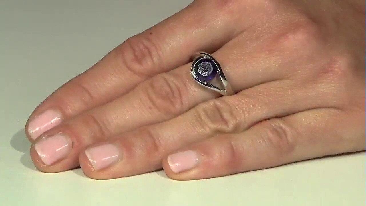 Video Amethyst Silver Ring