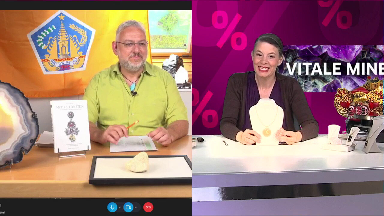 Video Donutset Baryt und Oranger Kalzit