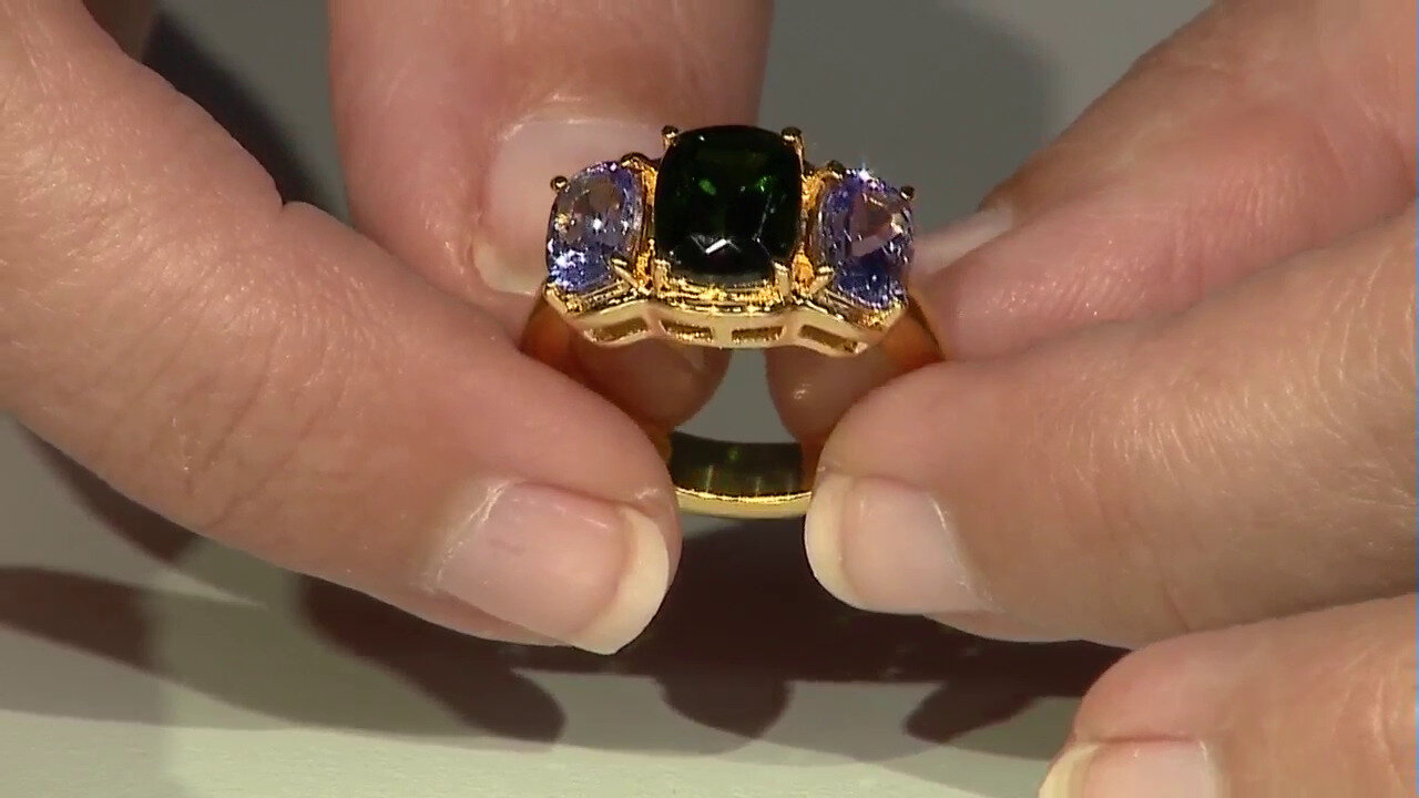 Video Bague en argent et Diopside de Russie