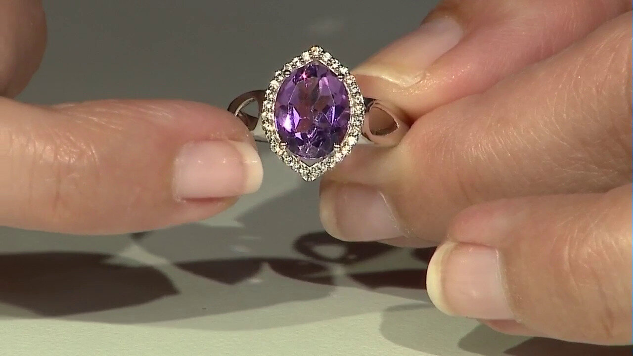 Video Zambian Amethyst Silver Ring