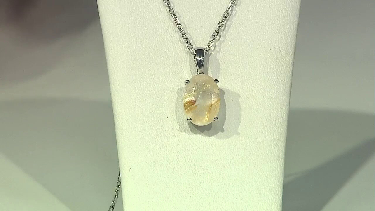 Video Rutile Quartz Silver Pendant