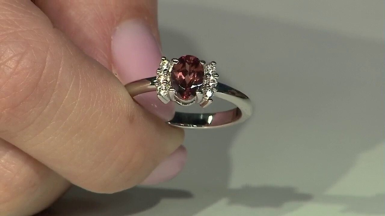 Video Champagne Zircon Silver Ring