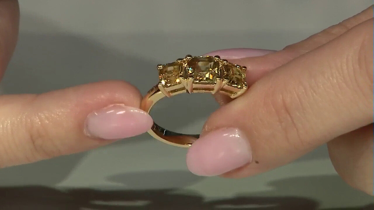 Video Zilveren ring met een Gele Zirkoon