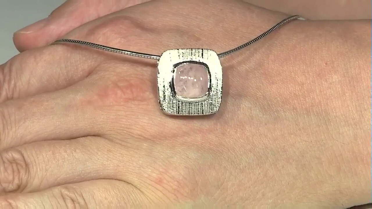 Video Madagascan Morganite Silver Pendant (MONOSONO COLLECTION)