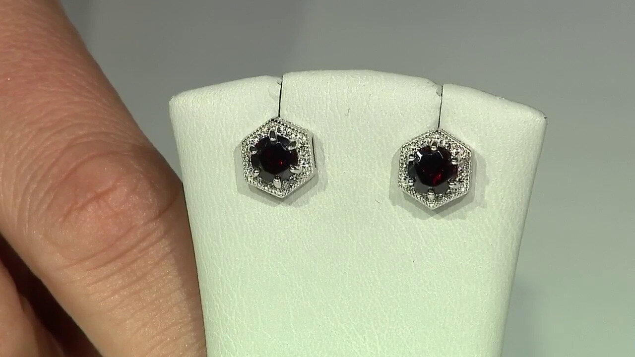 Video Boucles d'oreilles en argent et Grenat