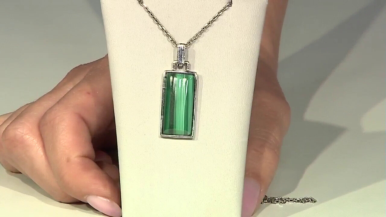 Video Malachite Silver Pendant (Art of Nature)