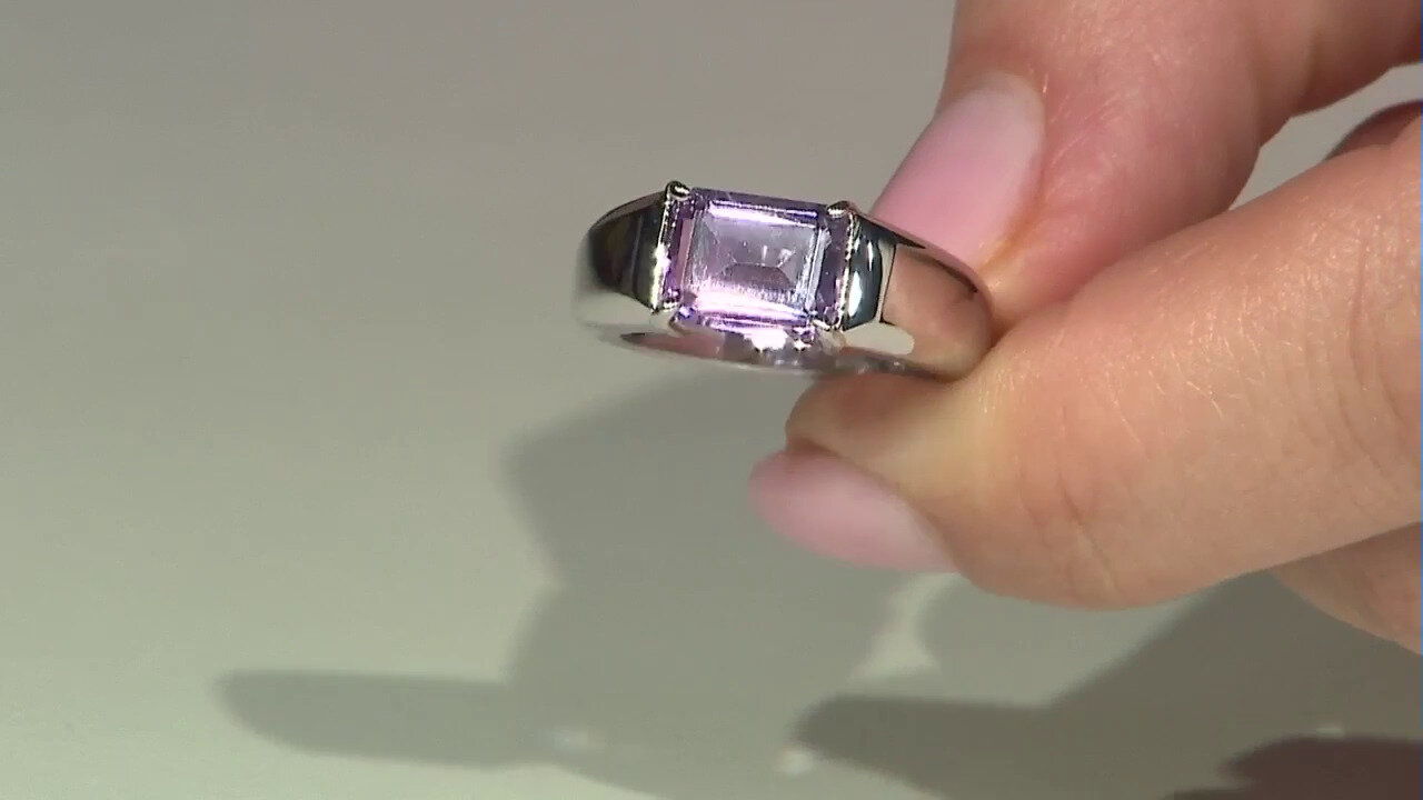 Video Bague en argent et Améthyste Rose de France