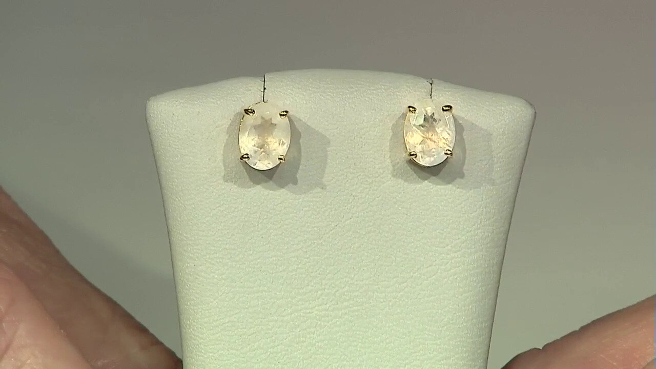 Video Rainbow Moonstone Silver Earrings