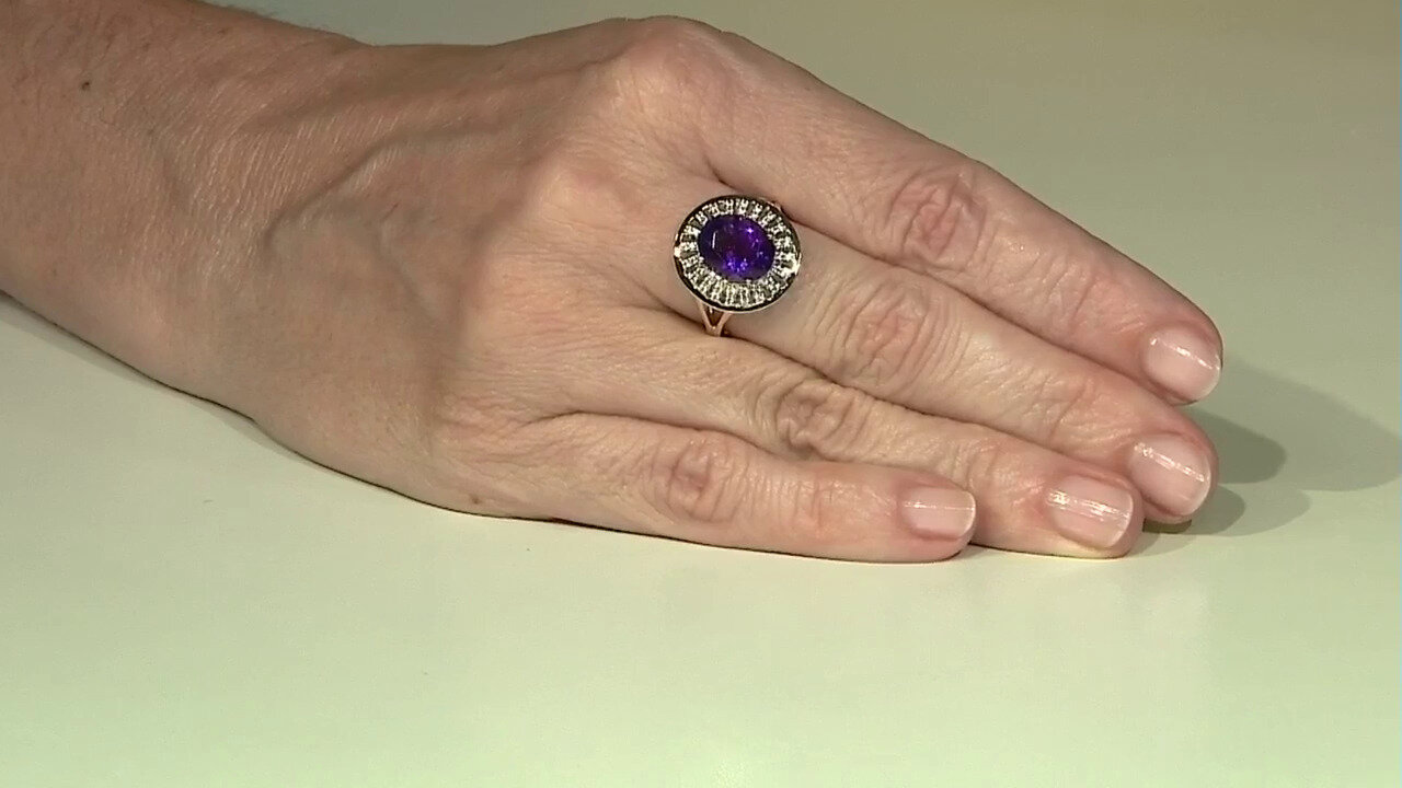 Video 9K Moroccan Amethyst Gold Ring