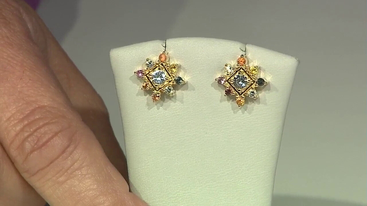 Video White Sapphire Silver Earrings