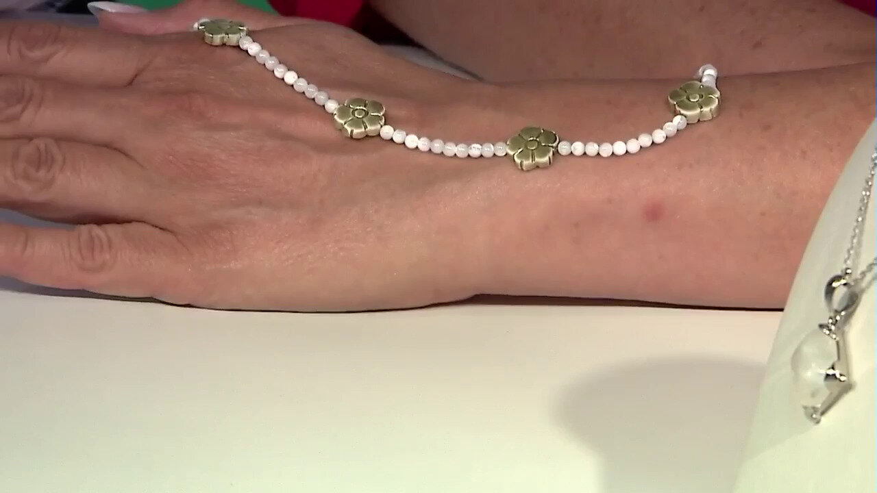 Video Mother of Pearl Silver Necklace