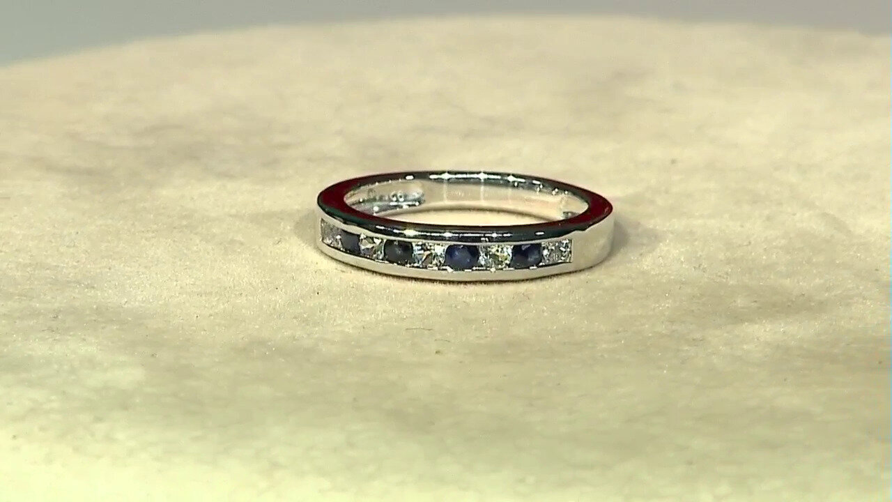 Video Bague en argent et Saphir bleu