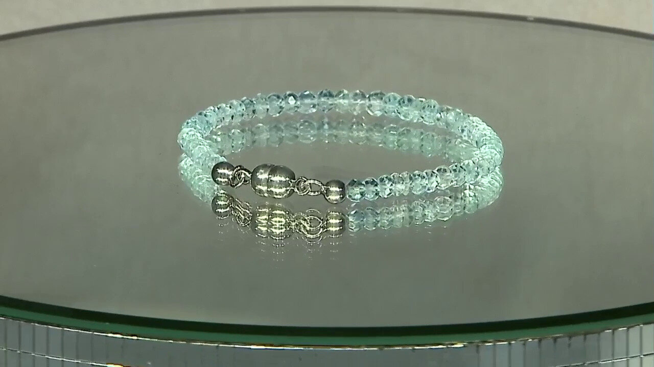 Video Brazalete en plata con Topacio azul suizo