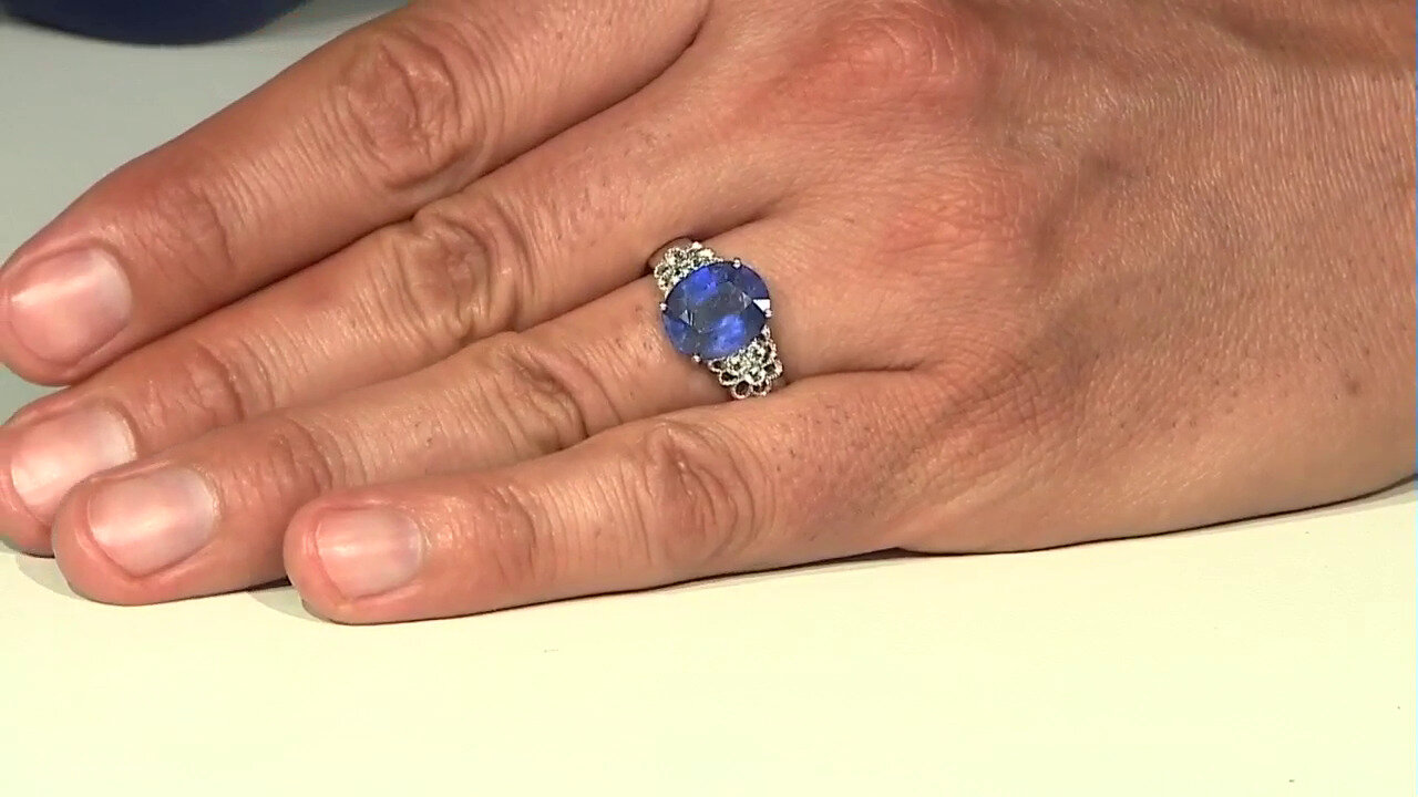 Video Anillo en plata con Zafiro azul
