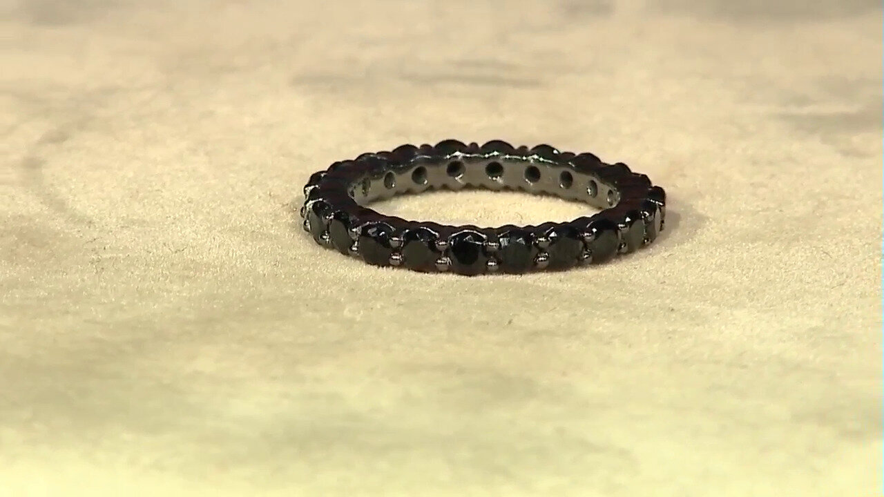 Video Black Spinel Silver Ring