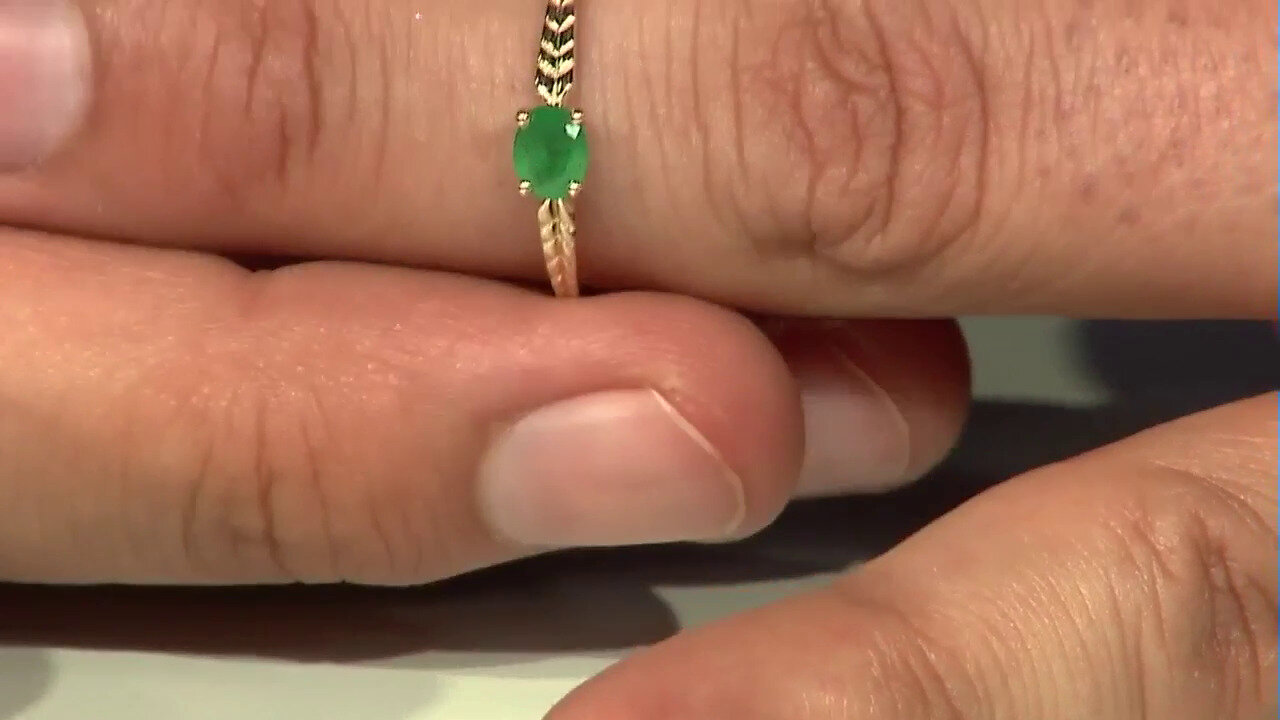 Video 14K Zambian Emerald Gold Ring (CIRARI)