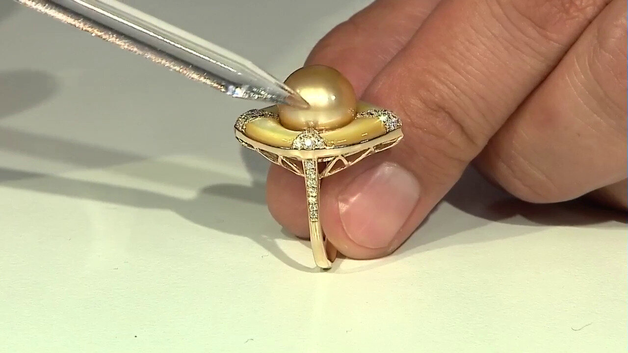 Video Gouden ring met een zuidzee parel (CIRARI)