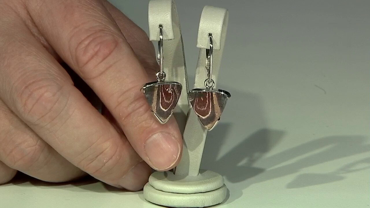 Video Boucles d'oreilles en argent et Jaspe Batik (Bali Barong)