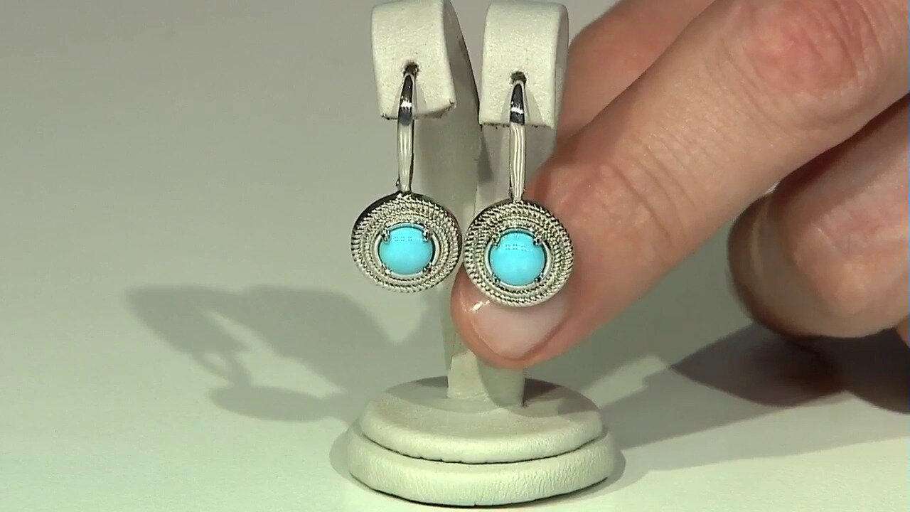 Video Sleeping Beauty Turquoise Silver Earrings (Faszination Türkis)