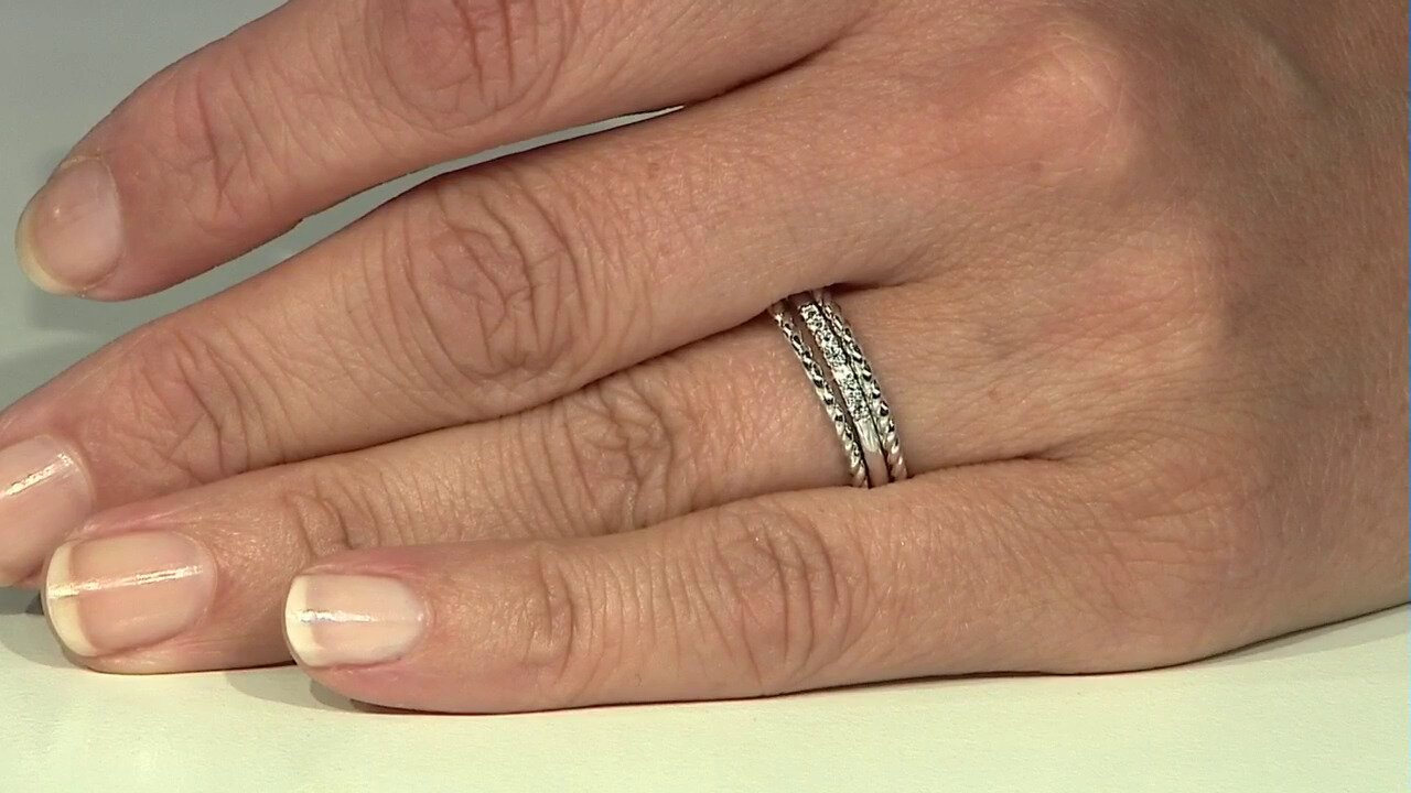 Video Zilveren ring met witte topaasstenen