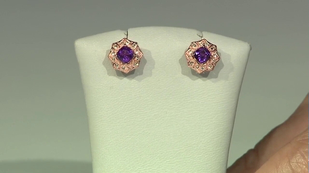 Video Zambian Amethyst Silver Earrings