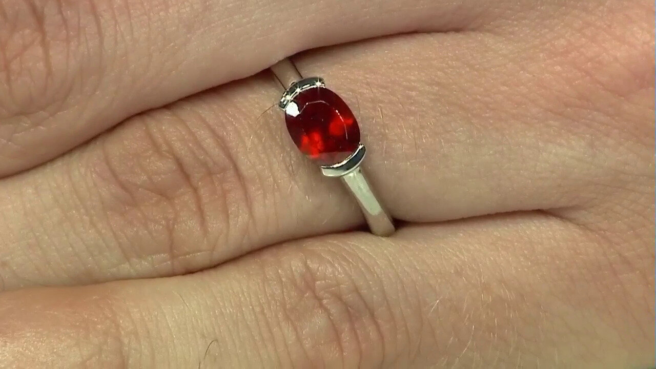 Video Hessonite Garnet Silver Ring