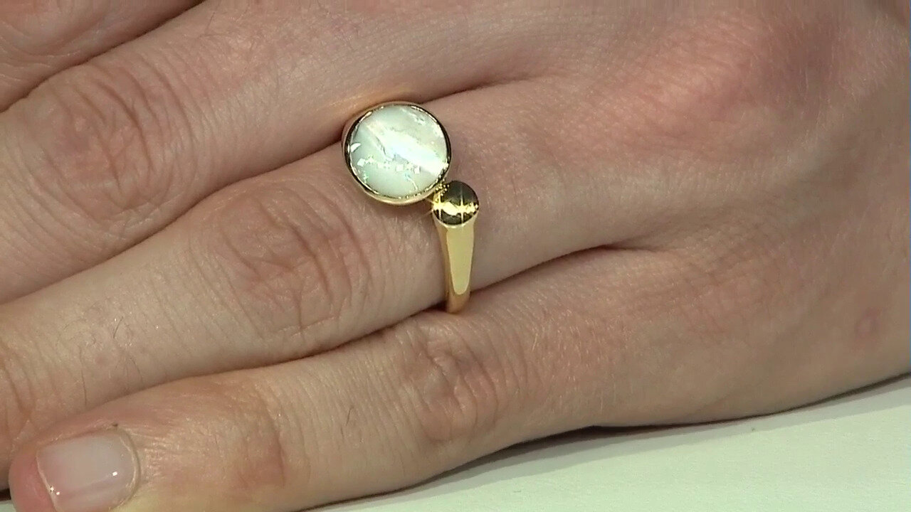 Video Mother of Pearl Silver Ring