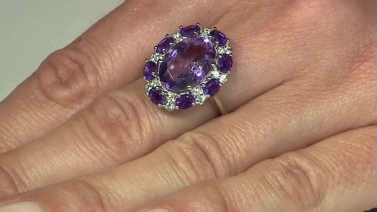 Video Amethyst Silver Ring