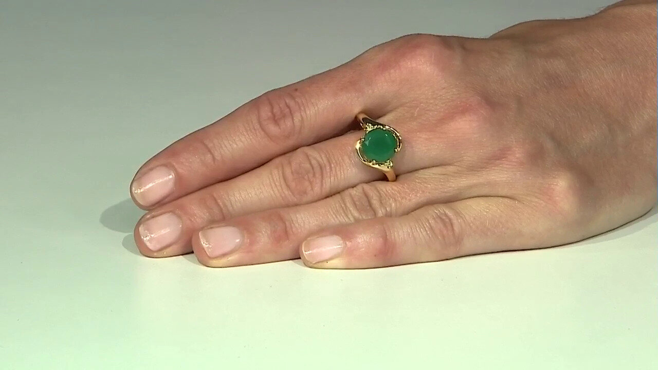 Video Green Onyx Silver Ring