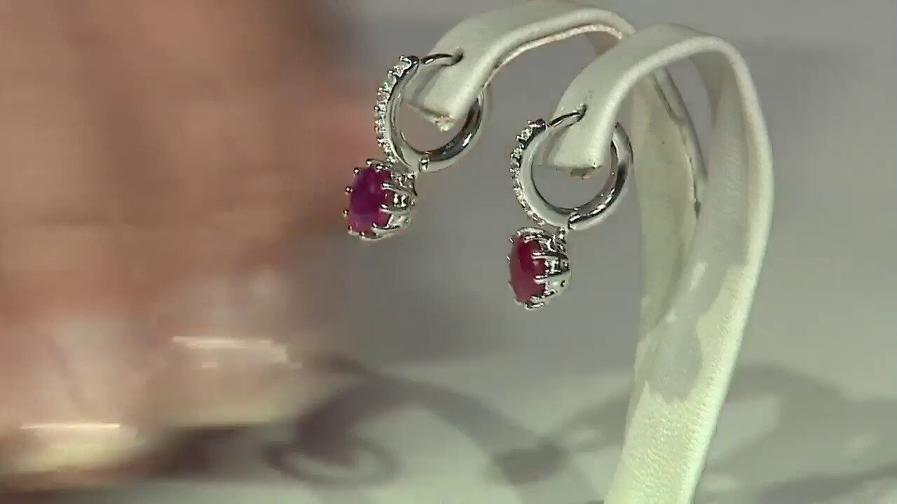 Video Boucles d'oreilles en argent et Rubis de Madagascar