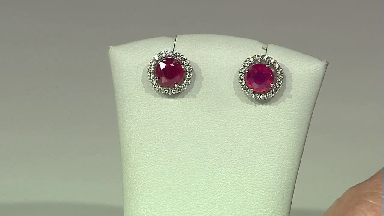 Video Boucles d'oreilles en argent et Rubis de Madagascar