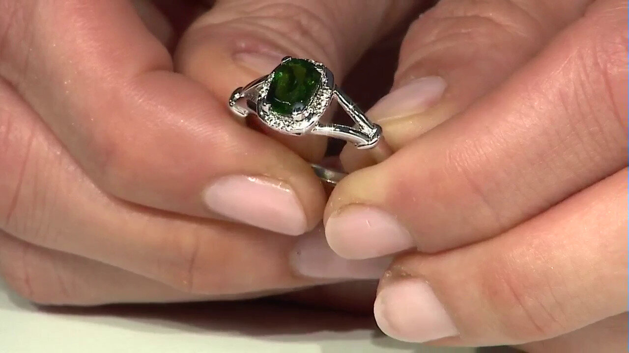 Video Bague en argent et Diopside de Russie