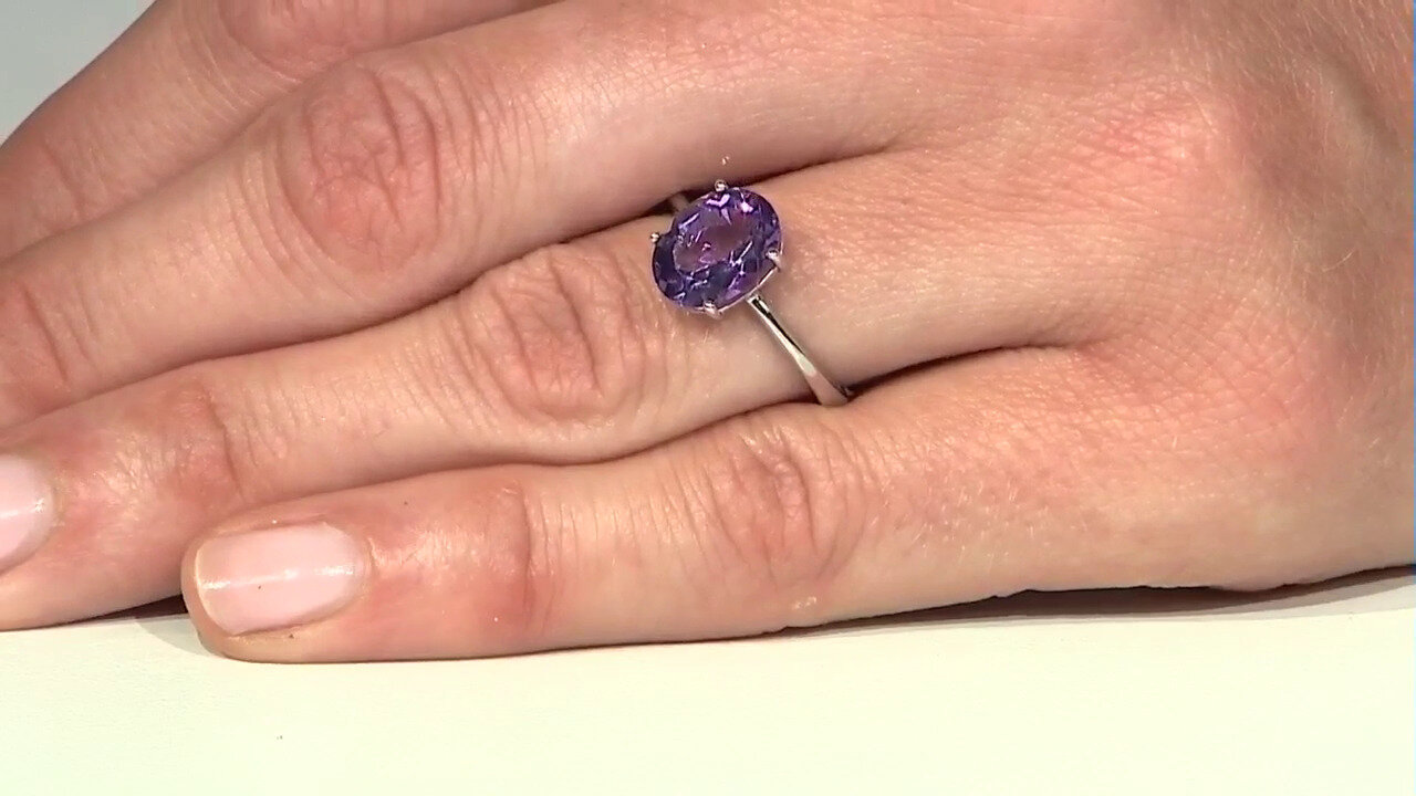 Anello In Argento 925 Con Ametista Naturale Ovale | Gioiello Artigianale Indiano, Portafortuna, Regalo San Valentino