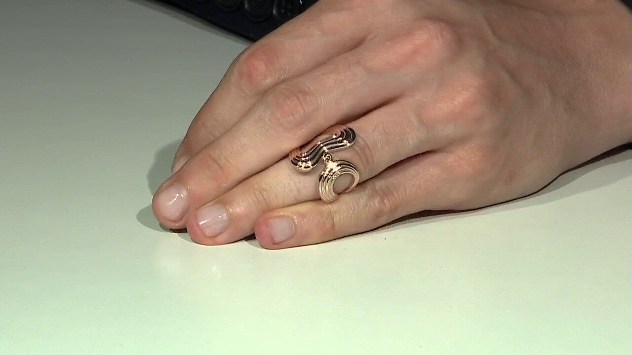 Video Zilveren ring met een SI1 Argyle Rose De France Diamant (Annette)