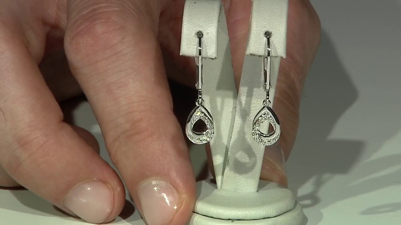 Video SI1 (G) Diamond Silver Earrings (Annette)