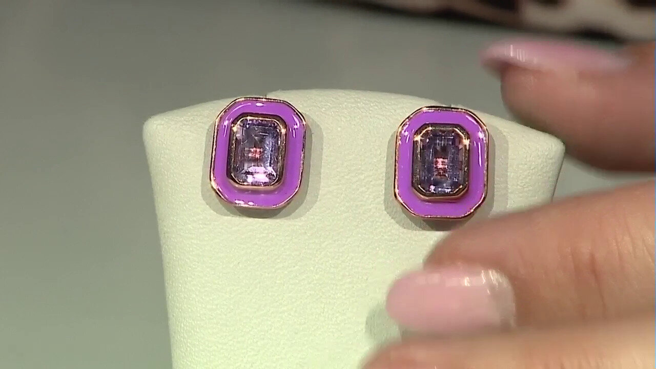 Video Rose de France Amethyst Silver Earrings (MONOSONO COLLECTION)