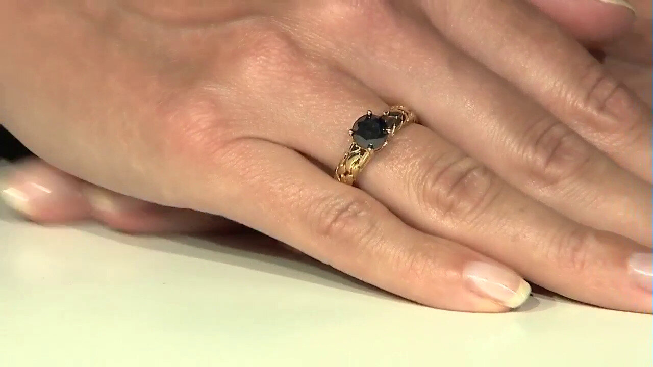 Video 9K Black Diamond Gold Ring (de Melo)