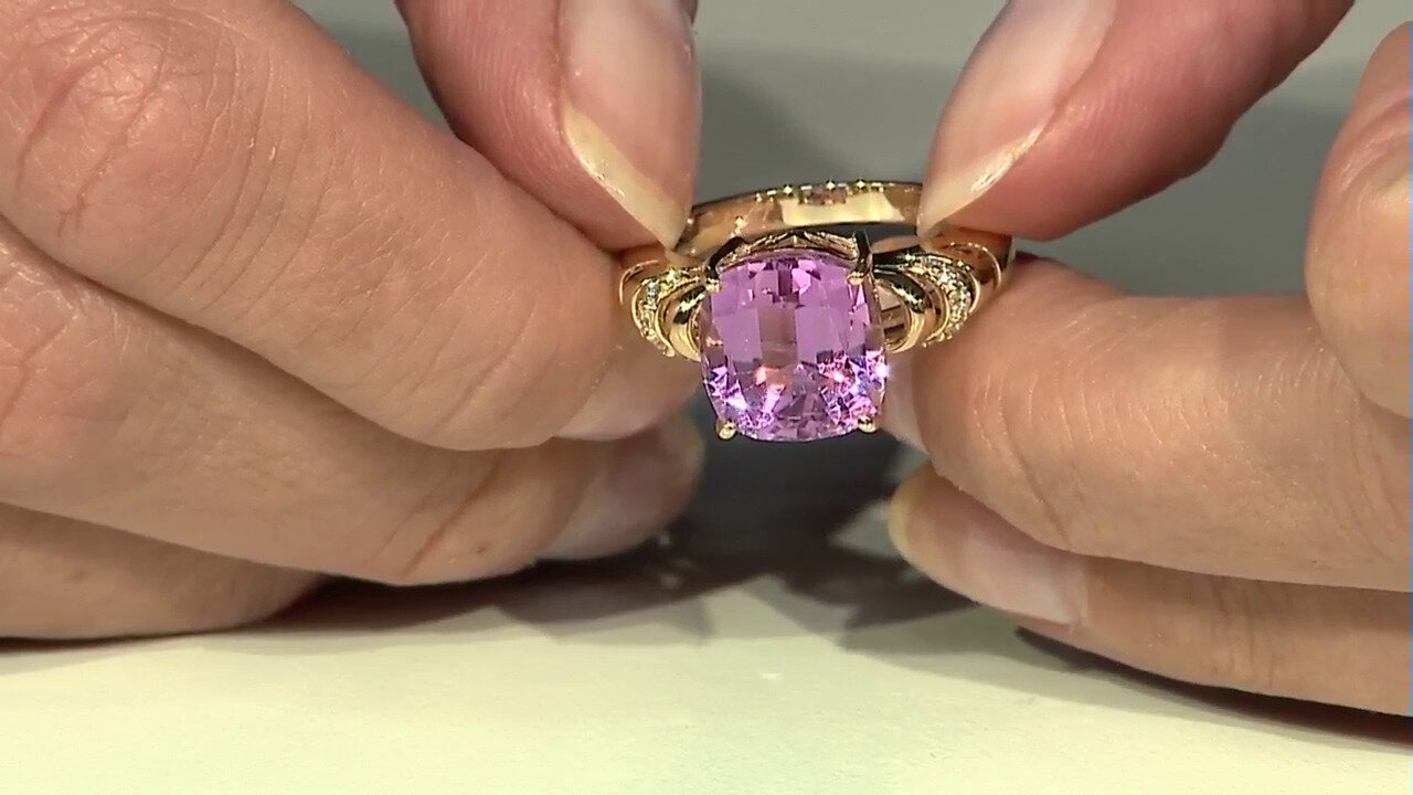 Video 14K Patroke Kunzite Gold Ring (de Melo)