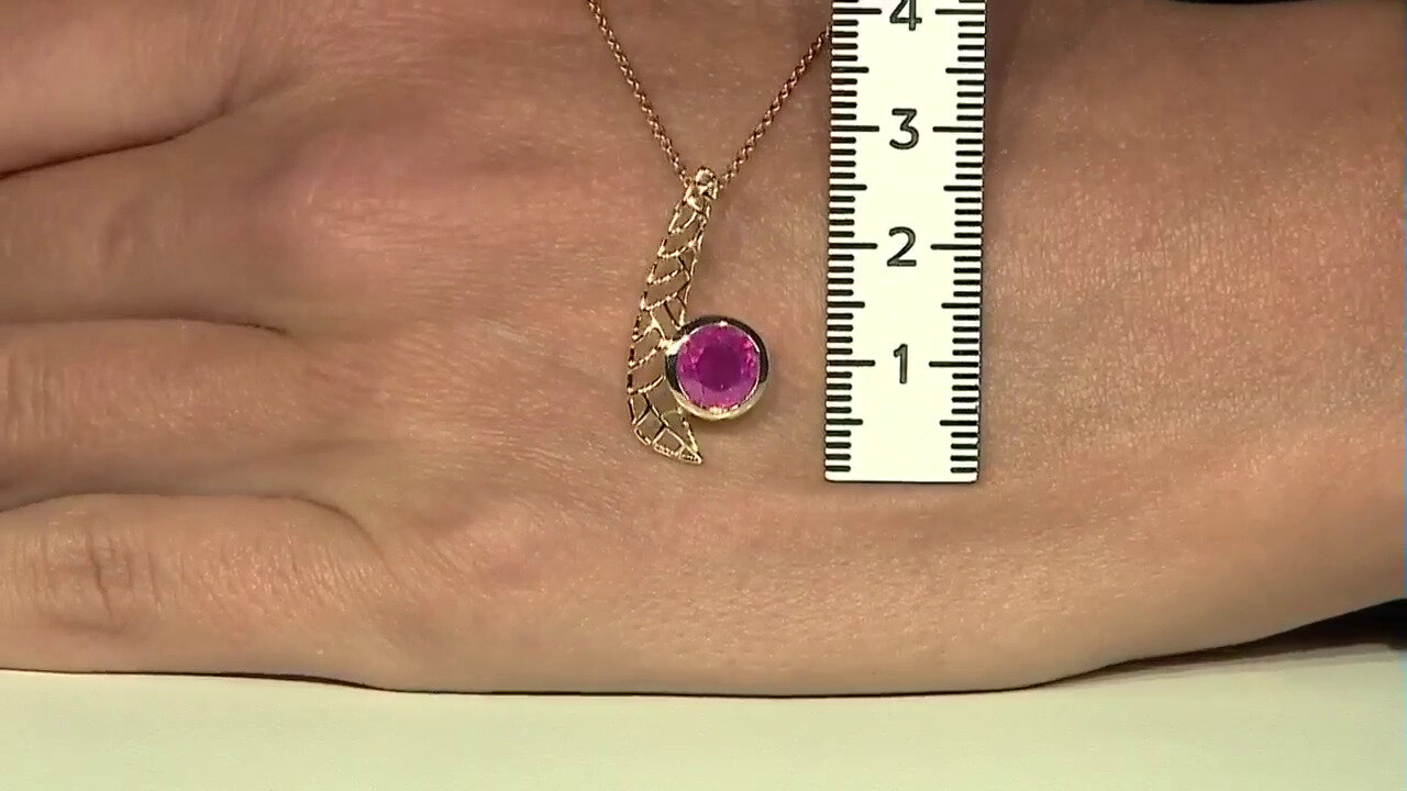 Video 9K Madagascar Pink Sapphire Gold Necklace (Ornaments by de Melo)