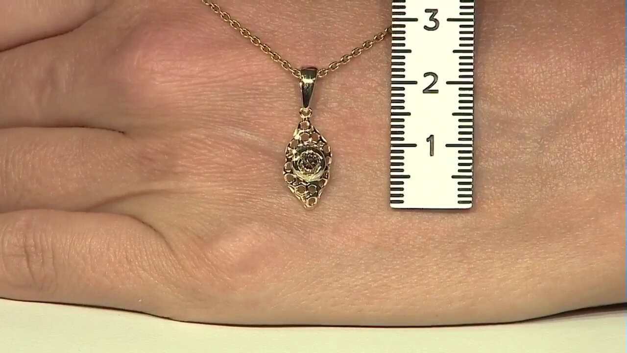 Video 9K I2 Champagne Diamond Gold Pendant (Ornaments by de Melo)