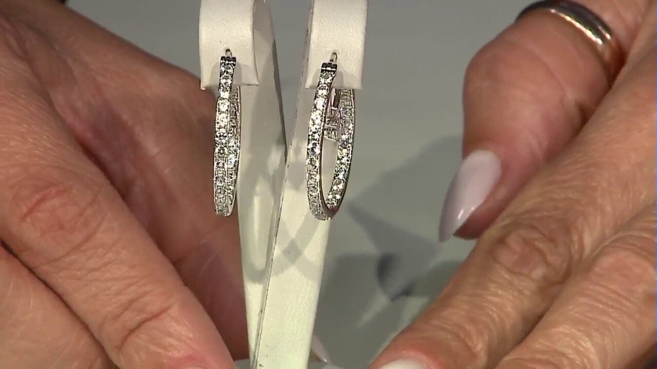 Video Zircon Silver Earrings